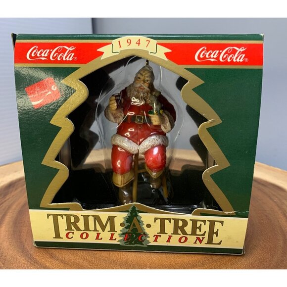 Coca-Cola 1947 Santa Claus Trim-A-Tree Collection Ornament Figurine Vintage 1990 - Picture 1 of 9